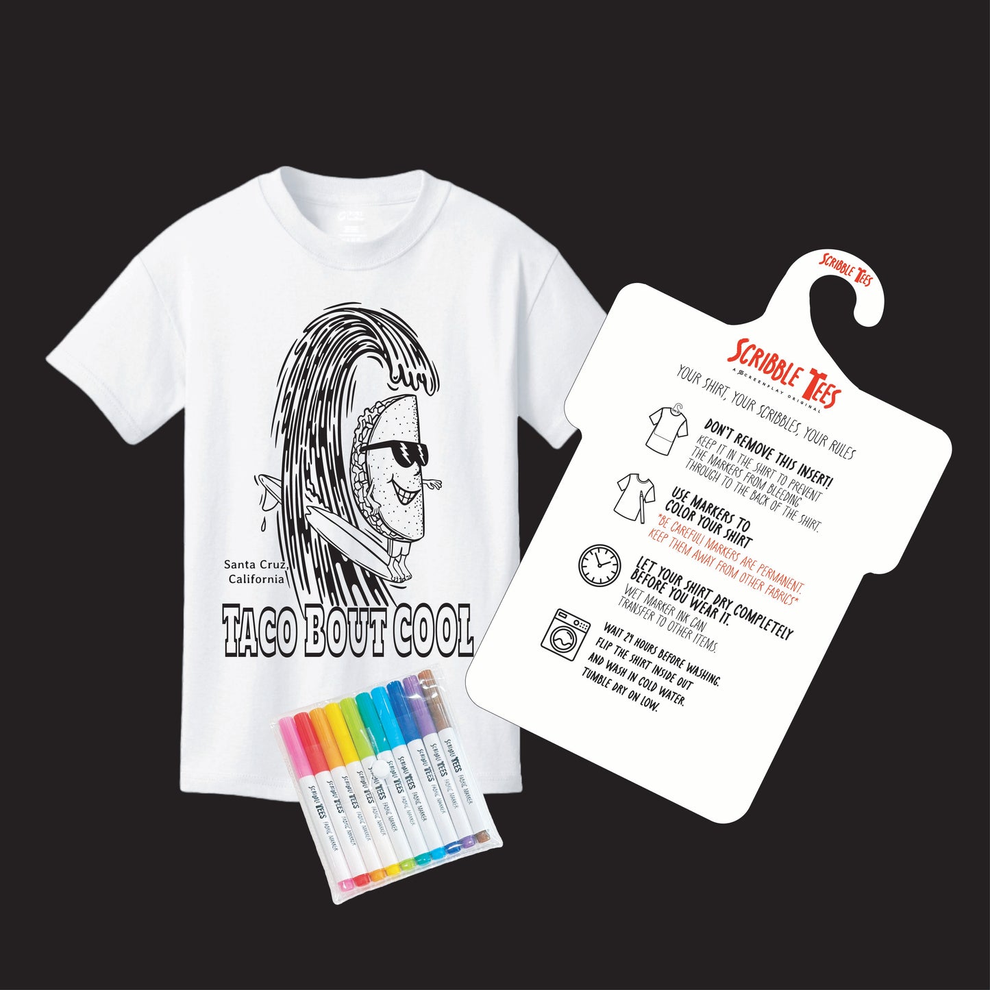 Taco Surfer Coloring Tee