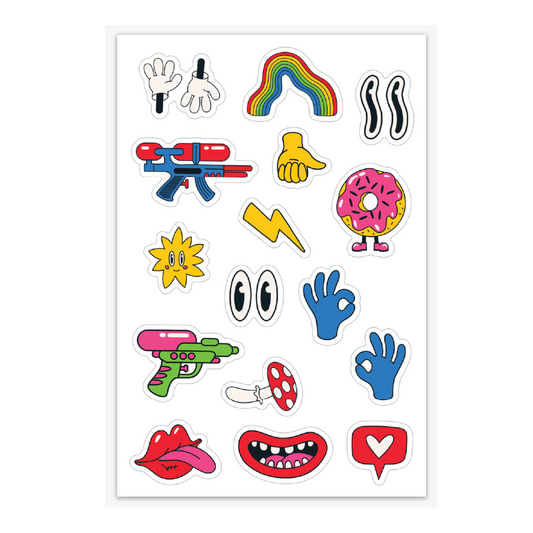4x6 Cartoon Vinyl Sticker Sheet