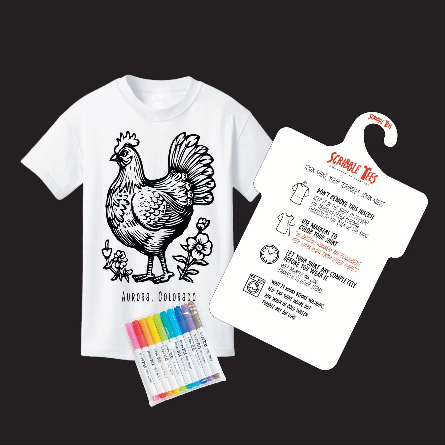 Floral Chicken Tee