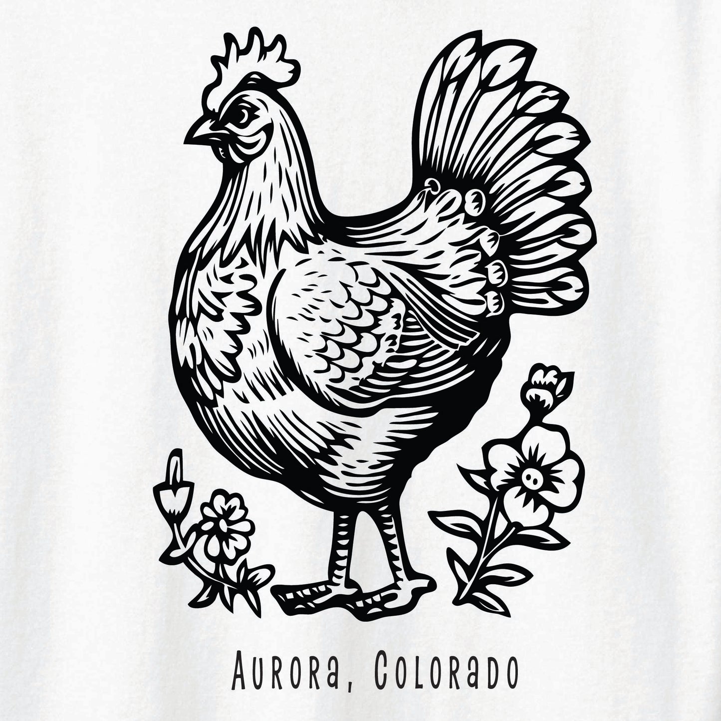 Floral Chicken Tee