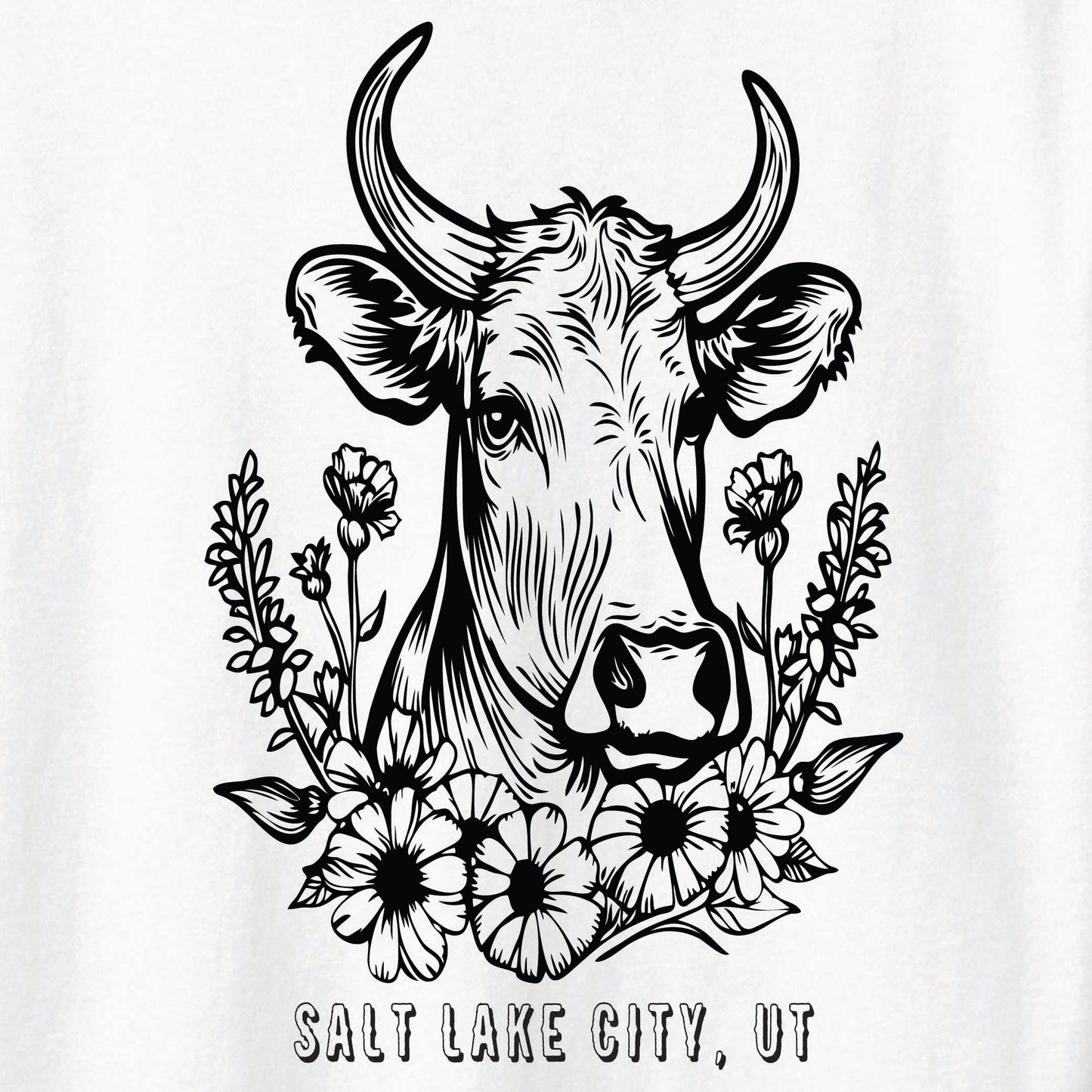 Floral Cow Tee