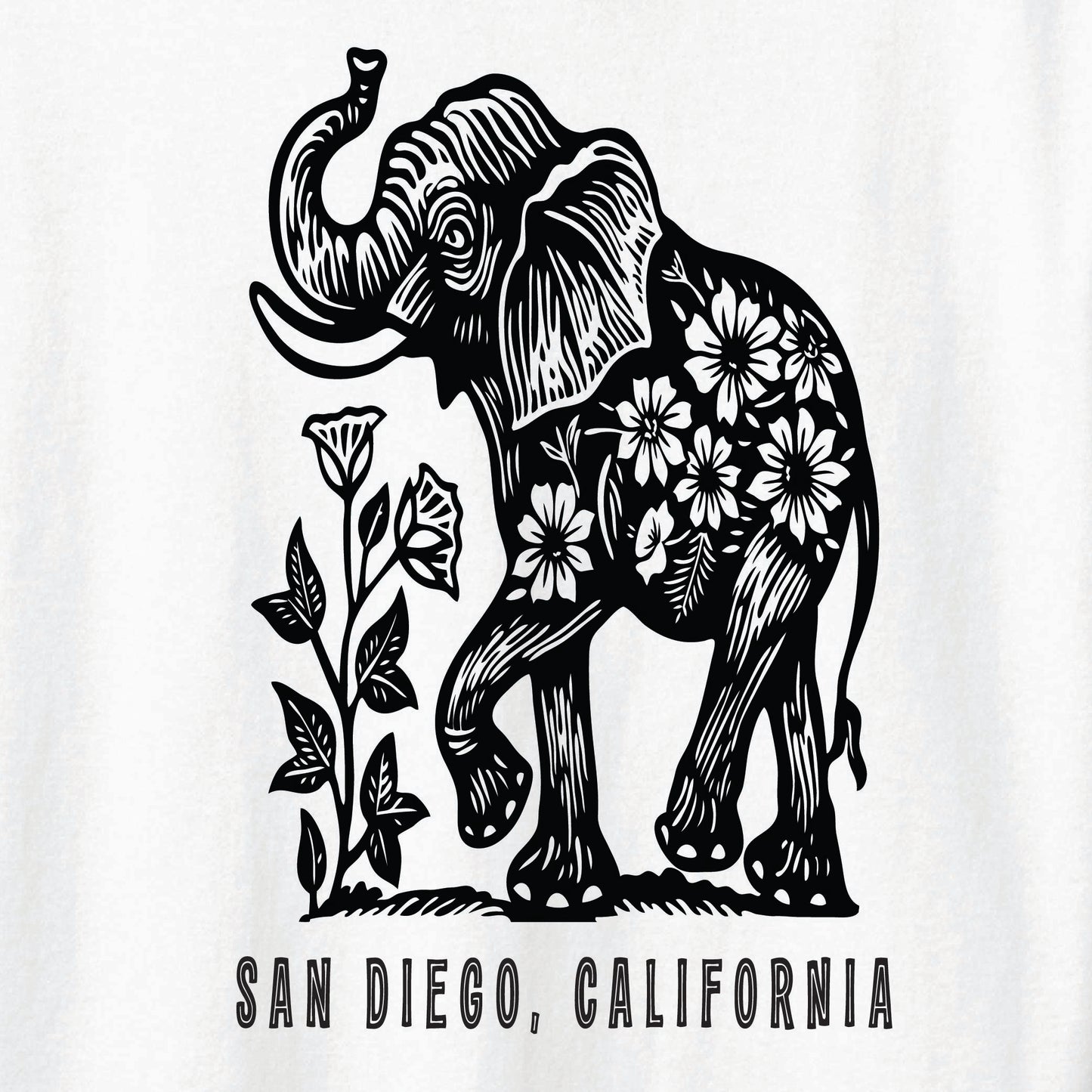 Floral Elephant Tee