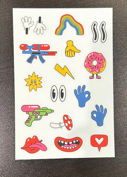 4x6 Cartoon Vinyl Sticker Sheet