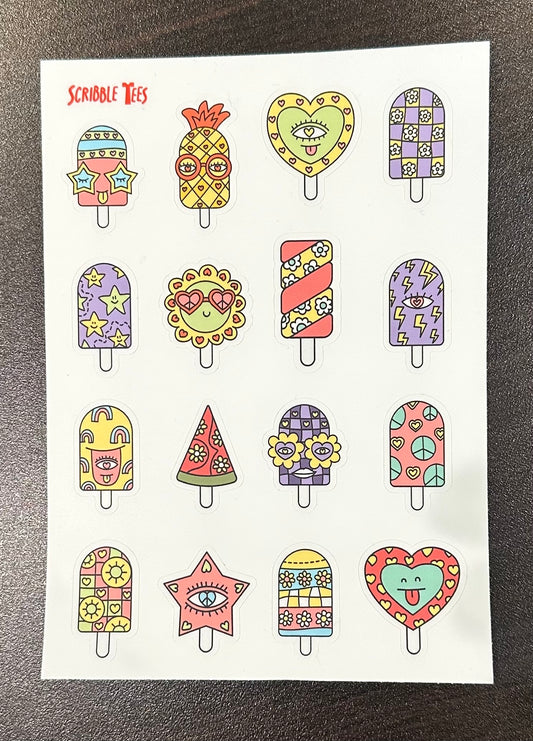 5x7 Popsicle Vinyl Sticker Sheet