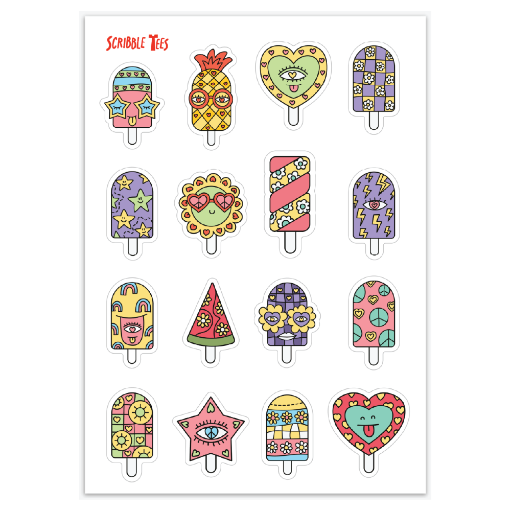 5x7 Popsicle Vinyl Sticker Sheet